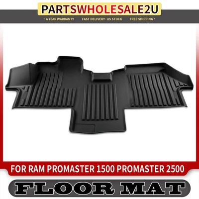 Front TPE Floor Mats Waterproof  for Ram ProMaster 1500 2500 3500 18-24 Black - Image 1 of 4