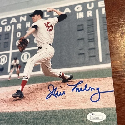 Auténtica foto autografiada firmada por Jim Lonborg de los Medias Rojas Cy Young '67 de 8x10 JSA Foto 1 de 3