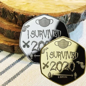 10PCS Gift Gold/Silver I Survived 2020 Medal Hard Years Commemorative Coin - Picture 1 of 7