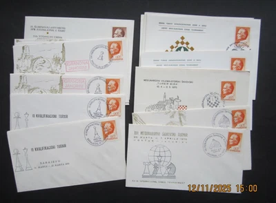 Collection of 15 Chess stamp covers - Yugoslavia. International Chess tournament - Image 1 of 4