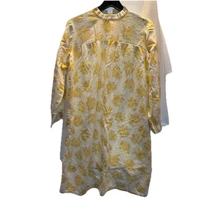Camisón Vintage S/M Algodón Amarillo Floral Granny Prairie Cottagecore Hecho a Mano - Imagen 1 de 7