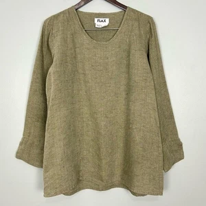 Top túnica lino Lagenlook para mujer talla S calce relajado ligero minimalista - Imagen 1 de 7