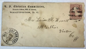 Sc 65 Christian Commission DC Old Point Comfort VA Civil War Cover Fancy Cancel - Picture 1 of 4