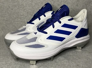 Adidas Women's Size 7 adizero Purehustle Elite Metal Softball Cleats White/Blue - Picture 1 of 10