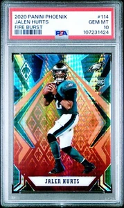 JALEN HURTS 2020 Panini Phoenix Fire Burst #114 Rookie Card RC PSA 10 - Picture 1 of 2