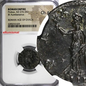 IMPERIO ROMANO, Probus, AD 276-282 BI Aurellanianus/Pax de pie NGC Ch AU (029) - Imagen 1 de 4