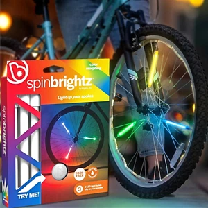 Spin LED Bike Spoke Lights for 1 Wheel - 3 Cool Solid Color & Modes - Ride with - Picture 1 of 6