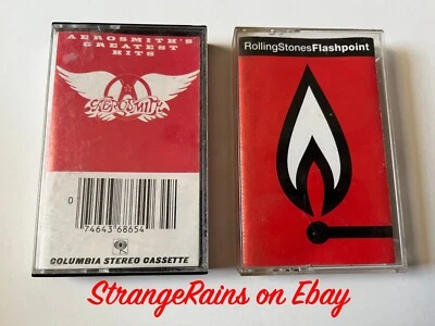AEROSMITH & THE ROLLING STONES  - Cassette Tapes  - Lot of 2 - PLAY TESTED - Image 1 of 3