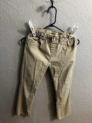 Levis Beige Pants Boys Size 12 Elastic Drawstring Waist Cuffs Cotton - Image 1 of 4