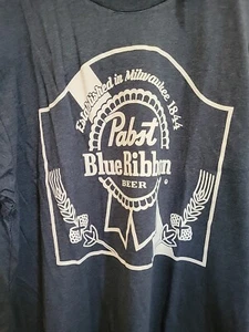 Pabst Blue Ribbon T-Shirt Milwaukee Beer Logo Size 3XB Blue,SS,T Shirt NWT  - Picture 1 of 7