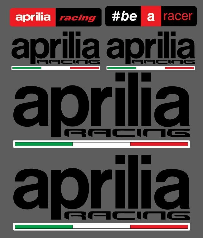 Kit 6 Adesivi Aprilia Racing Intagliati + 4 adesivos Bandiere Moto autografados - Imagem 1 de 1