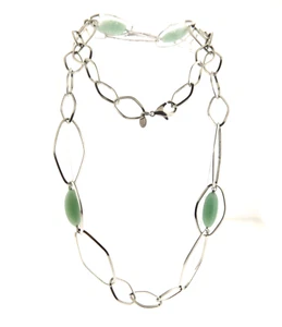 Simona Collini Aventurine Station Necklace Chain 36 Inch - Picture 1 of 5