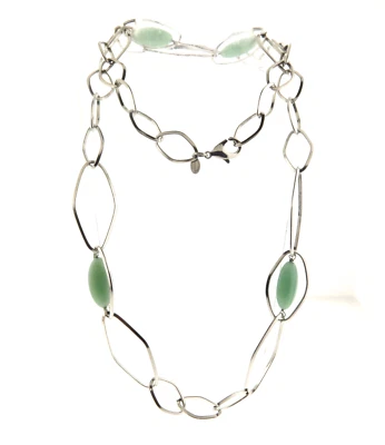 Simona Collini Aventurine Station Necklace Chain 36 Inch - Image 1 of 4
