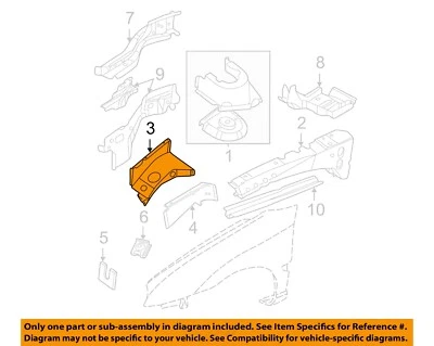 CHRYSLER OEM 00-05 Neon Fender Structural Components Rails-Front Panel 4783302AC Foto 1 de 2