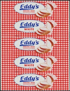 Vintage bread wrapper EDDYS WHITE Helena Montana Minneapolis Minn new old stock - Picture 1 of 2