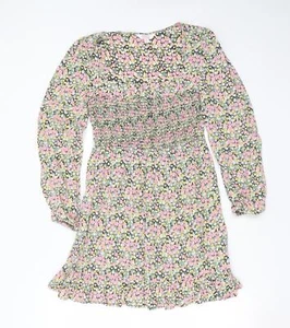 Miss Selfridge Womens Multicoloured Floral Viscose Fit & Flare Size 6 Square Nec - Picture 1 of 12