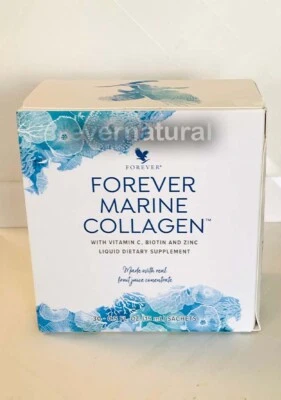 Forever Marine Colágeno 5, 10, 30 sobres (0,5 fl. oz/15 ml ea.) Para pieles más jóvenes Foto 1 de 2