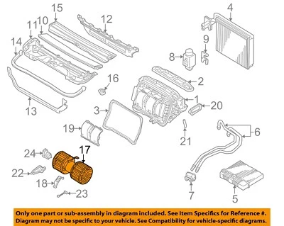 Used HVAC Blower Motor fits: 2002 Bmw 325I Conv Grade A - Image 1 of 3
