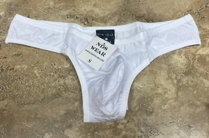 NDS Hombres Ropa Interior LEO Transparente Stipe Tanga Blanco S - Imagen 1 de 2