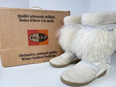 Vintage Pajar Made in Italy Goat Fur Off White Winter Boots Women’s Size 37 - Image 1 of 4