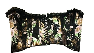 Hoy Mujer Multicolor Floral Huesada Mezcla Seda Vasca con Cuentas y Encaje Borde 10 - Imagen 1 de 5