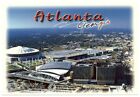 Atlanta aerial ~ CNN Center Philips Arena Georgia Dome Falcons football postcard