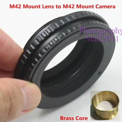 Brass M42 to M42 10-15.5mm Adjustable Macro Tube Focusing Helicoid Mount Adapter - Image 1 of 4