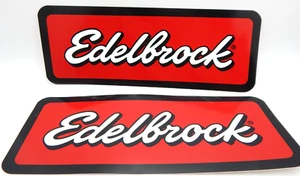 PAIR 9" Original Decal Sticker Lot of 2 Edelbrock Stickers Contingency Size - Picture 1 of 3