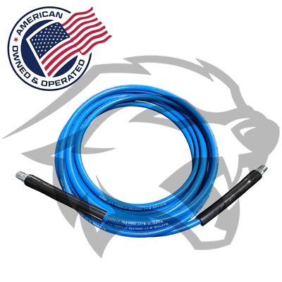 1/4" 25FT CARPET CLEANING SOLUTION HOSE BLUE STEEL BRAIDED 3000PSI - Image 1 of 2