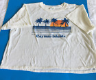 VTG Retro 1980's, Graphic T Shirt, White, Cayman Islands, Sunset Scene,XL.