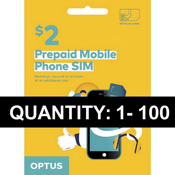 $2 OPTUS AUSTRALIAN PREPAID MULTI FIT SIM CARD PACK 3G 4G LTE STD NANO MICRO LOT - Image 1 of 1