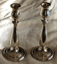 VTG EMPIRE STERLING SILVER WEIGHTED CANDLESTICK CANDLE HOLDERS 9 3/8"