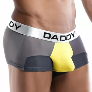 SMALL Daddy Underwear Boxer Trunk Shorty Grey Yellow DDG002 MX3 - Picture 1 of 2