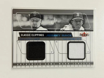 2005 Fleer Baseball Classic Clippings Jersey Pedro Martinez Jason Schmidt - Image 1 of 2