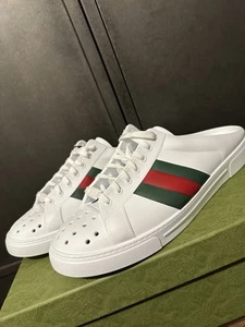 Gucci Sneakers Uomo Gomma Bianco Ace Mule Taglia 14UK/15US - Foto 1 di 9