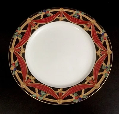 Christopher Radko Holiday Swag Porcelain Round Chop Plate Serving Platter 12” - Image 1 of 4
