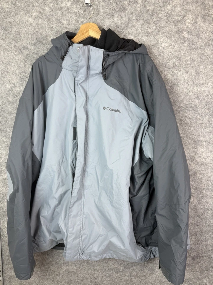 Columbia Chaqueta 3 en 1 Para Hombre 4XL Intercambio Abrigo Con Capucha Parka Gris Cremallera Completa Grande Foto 1 de 4