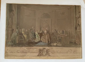 1785 " L`Assembleé au Konzert " Kupferstich 18.Jhd. Dequevauviller, Francois - Bild 1 von 12