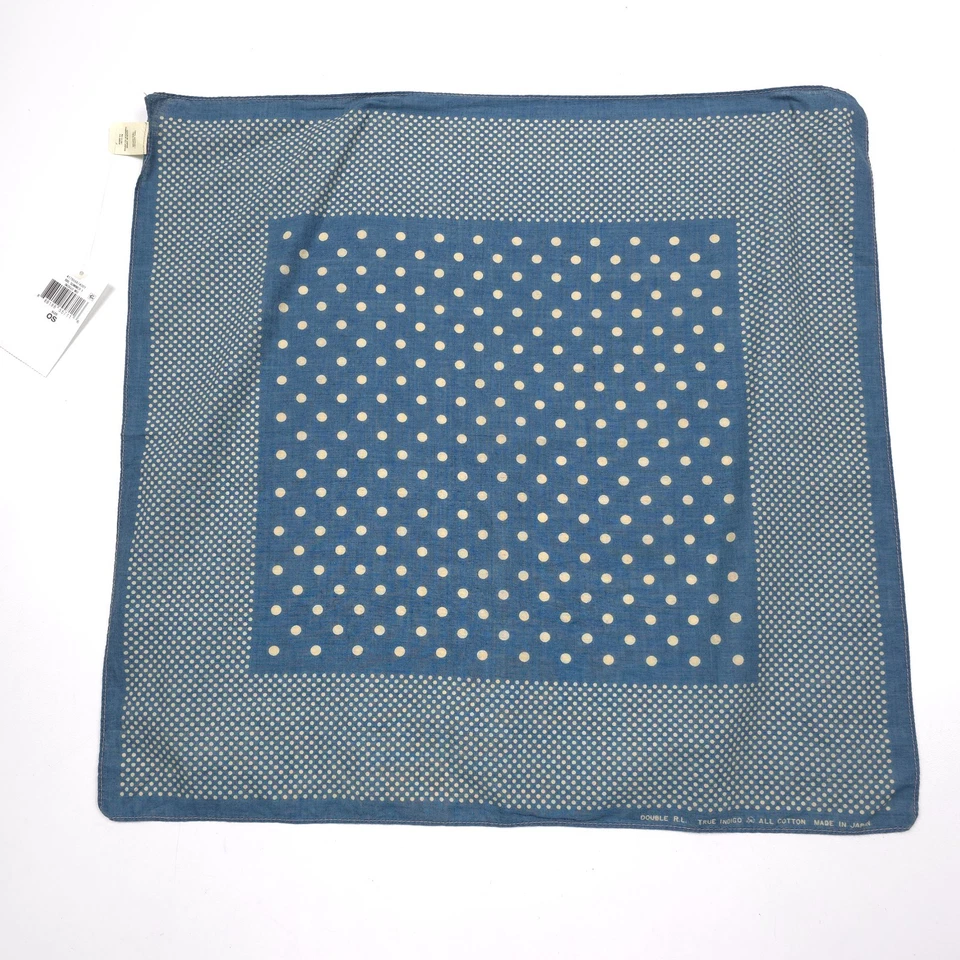 RRL Double RL Indigo Blue Polka Dot Cotton Handkerchief Bandana - Image 1 of 4