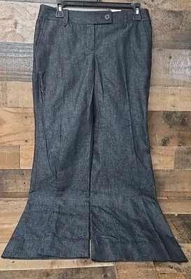 NWT Ann Taylor Loft Marisa Modern Trouser Pants Women 4P Chambray LINEN Blend - Image 1 of 4
