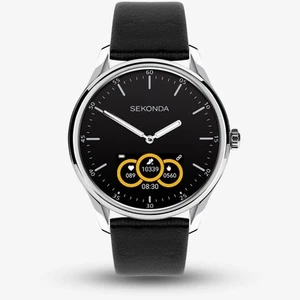 Sekonda Mens Hybrid Black Leather Strap Smartwatch 30150 - Picture 1 of 4