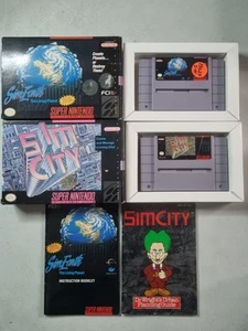 Simearth & Sim City (Super Nintendo SNES) Complete in Box Cib, Lot Of 2 Tested - Picture 1 of 16