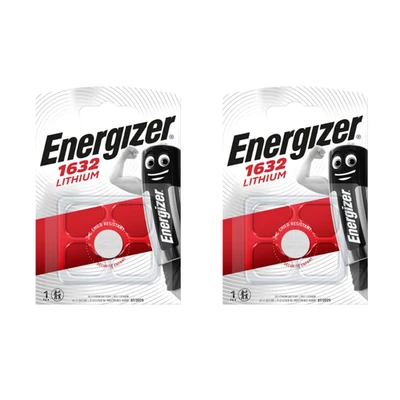 2x Energizer 1632 CR1632 3V Lithium Coin Cell Battery DL1632 KCR1632, BR1632 - Image 1 of 4