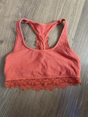 Aerie Women's Orange Bralette Bra Lace And Cotton Comfy Cute Size XS - Image 1 of 4