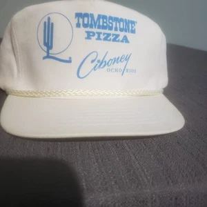VTG 80s Pizza Restaurant Tombstone White Snapback Golf Rope Baseball Hat - Picture 1 of 4