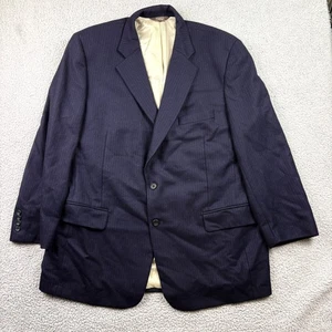 Paul Stuart Blazer Mens 42L Blue Wool Coat Pinstripe Suit Jacket Lined - Picture 1 of 15