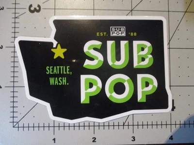SUB POP SEATTLE 4" Seattle Washington state STICKER Decal pearl jam nirvana Z