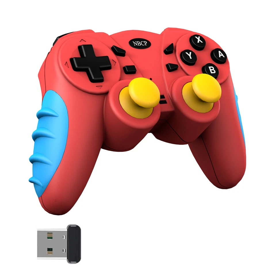 Controlador de juego inalámbrico retroalimentación de vibración giroscopio gamepad para Switch PS3 PC Foto 1 de 4