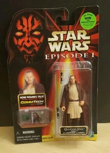 Star Wars Episode 1 Qui- Gon Jinn Naboo W/ Lightsaber & Handle Commtech Chip - Picture 1 of 2