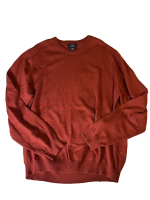 Suéter de lana merino Brooks Brothers naranja quemado grande para hombre Foto 1 de 3